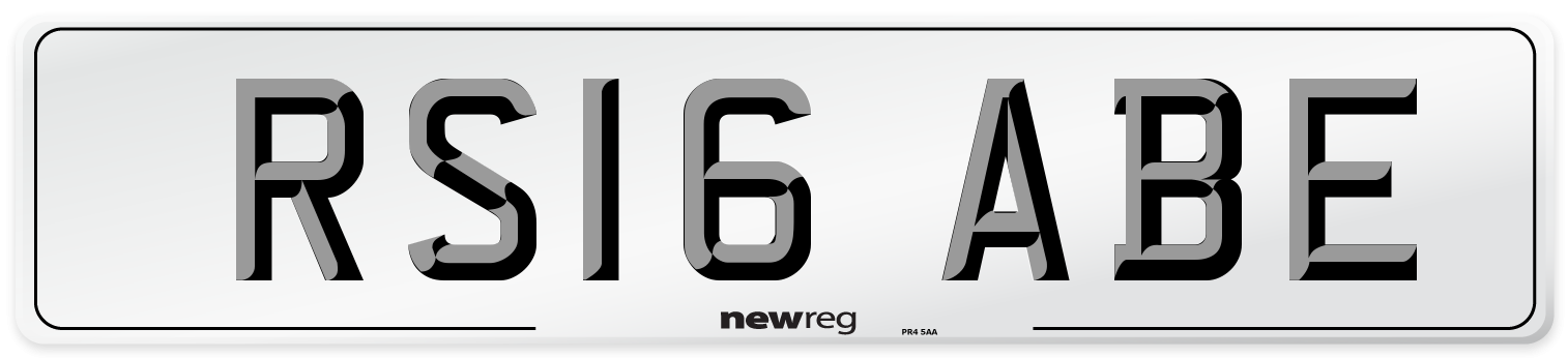 RS16 ABE Number Plate from New Reg